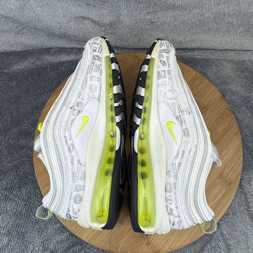Nike Air Max 97 Shoes Youth Size 7Y White Volt Logo Print GS 921522-108 Running - Picture 6 of 10